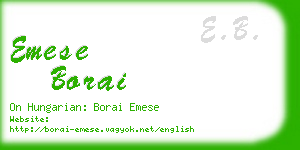 emese borai business card